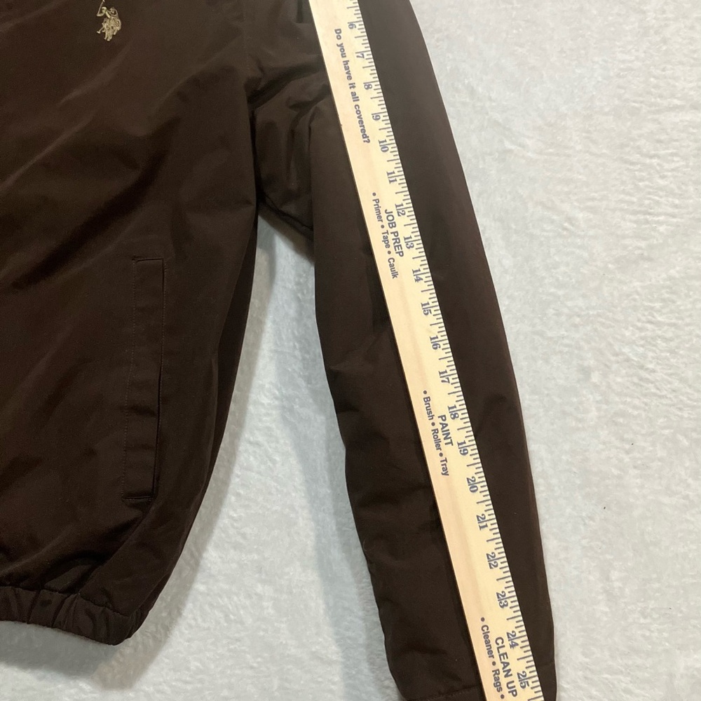 US POLO ASSN.  Men's Brown Bomber Style Jacket Full Zip‎ Fleece Lining Size L - Picture 9 of 9